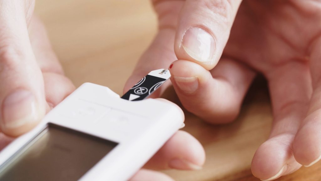 Finger test for glucose